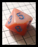 Dice : Dice - 10D - Chessex Half and Half Peach and Orange with Blue Numerals - Gen Con Aug 2009